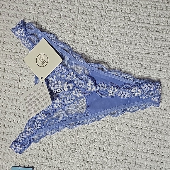 NWT Vintage La Perla Thong - Made in Italy - Blue - Size 3 / Medium - Picture 4 of 7